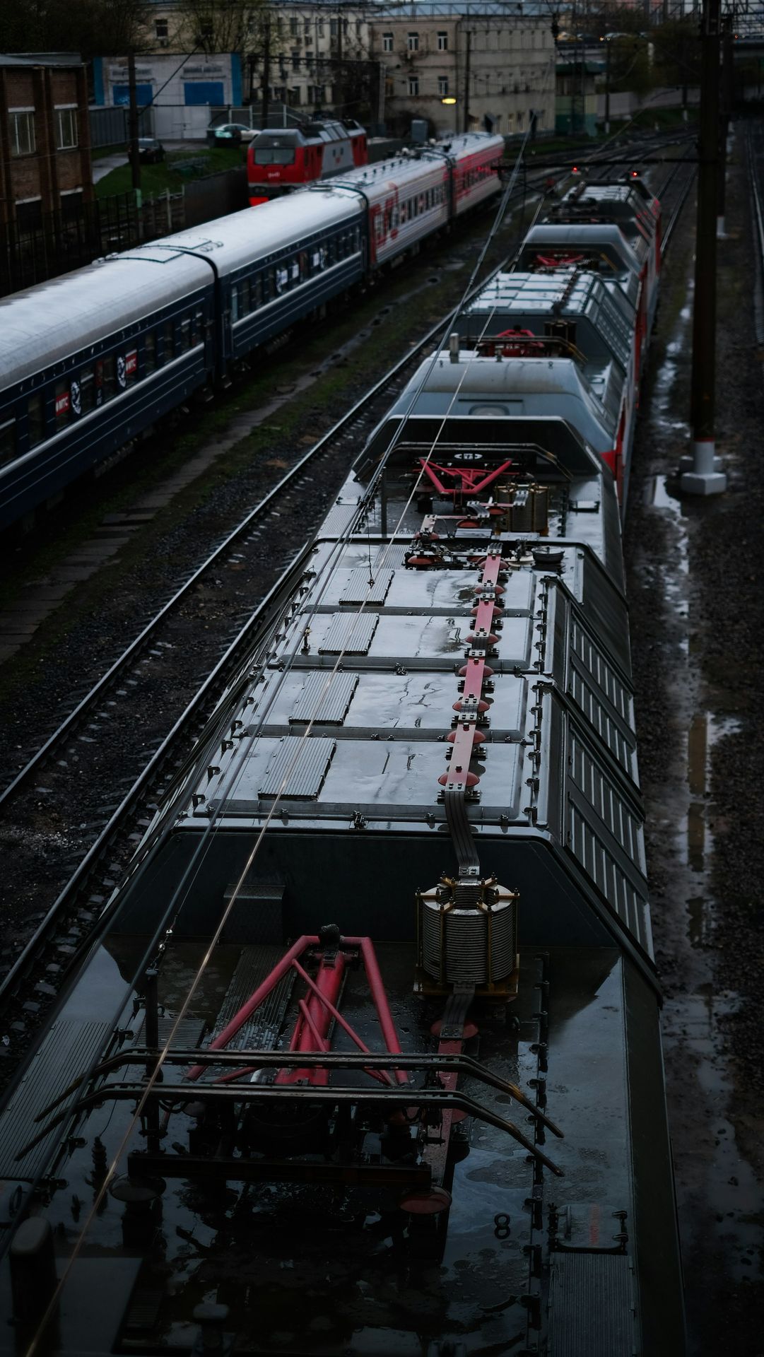 a couple of trains that are on some tracks